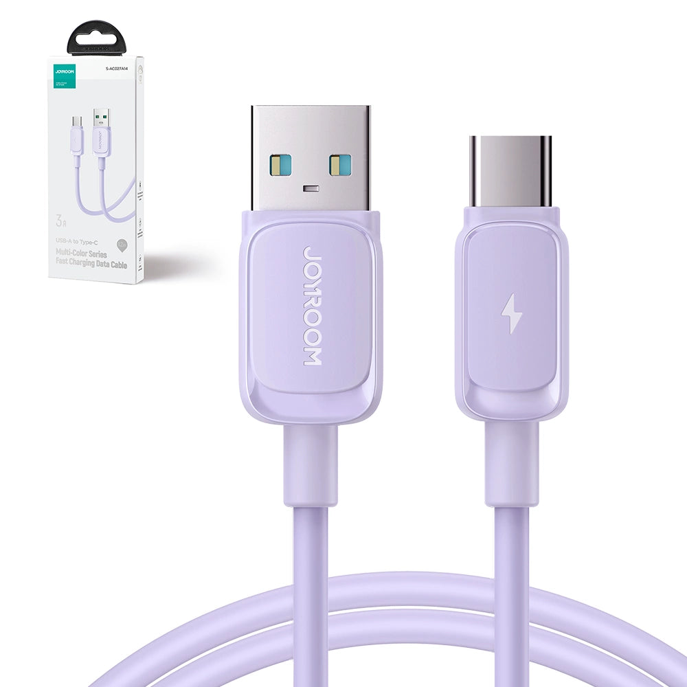 Joyroom Multi-Color Series A14 USB-A / USB-C 3A Kabel 1,2 m - Purple