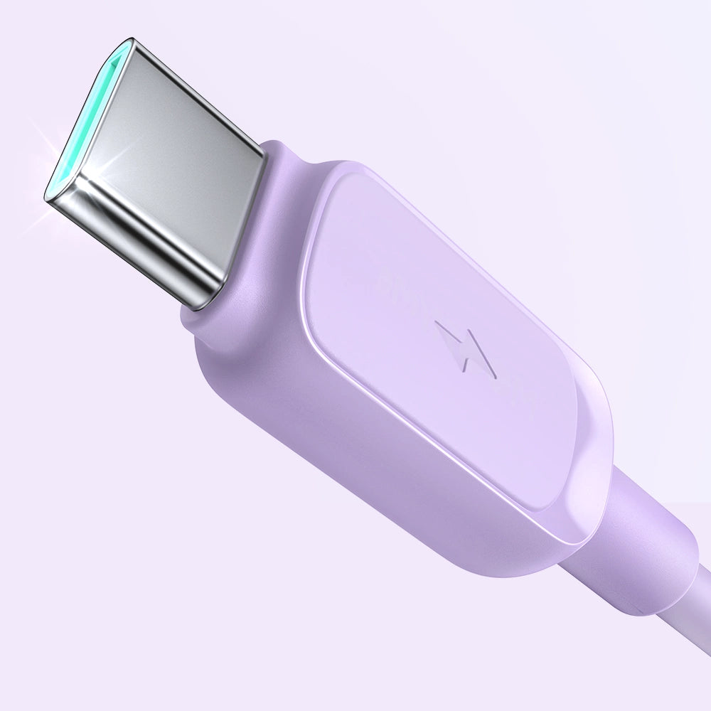 Joyroom Multi-Color Series A14 USB-A / USB-C 3A Kabel 1,2 m - Purple