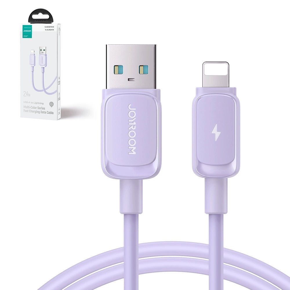 Joyroom Multi-Color Series A14 Lightning / USB-A 2.4A 1,2 m kabel - lilla