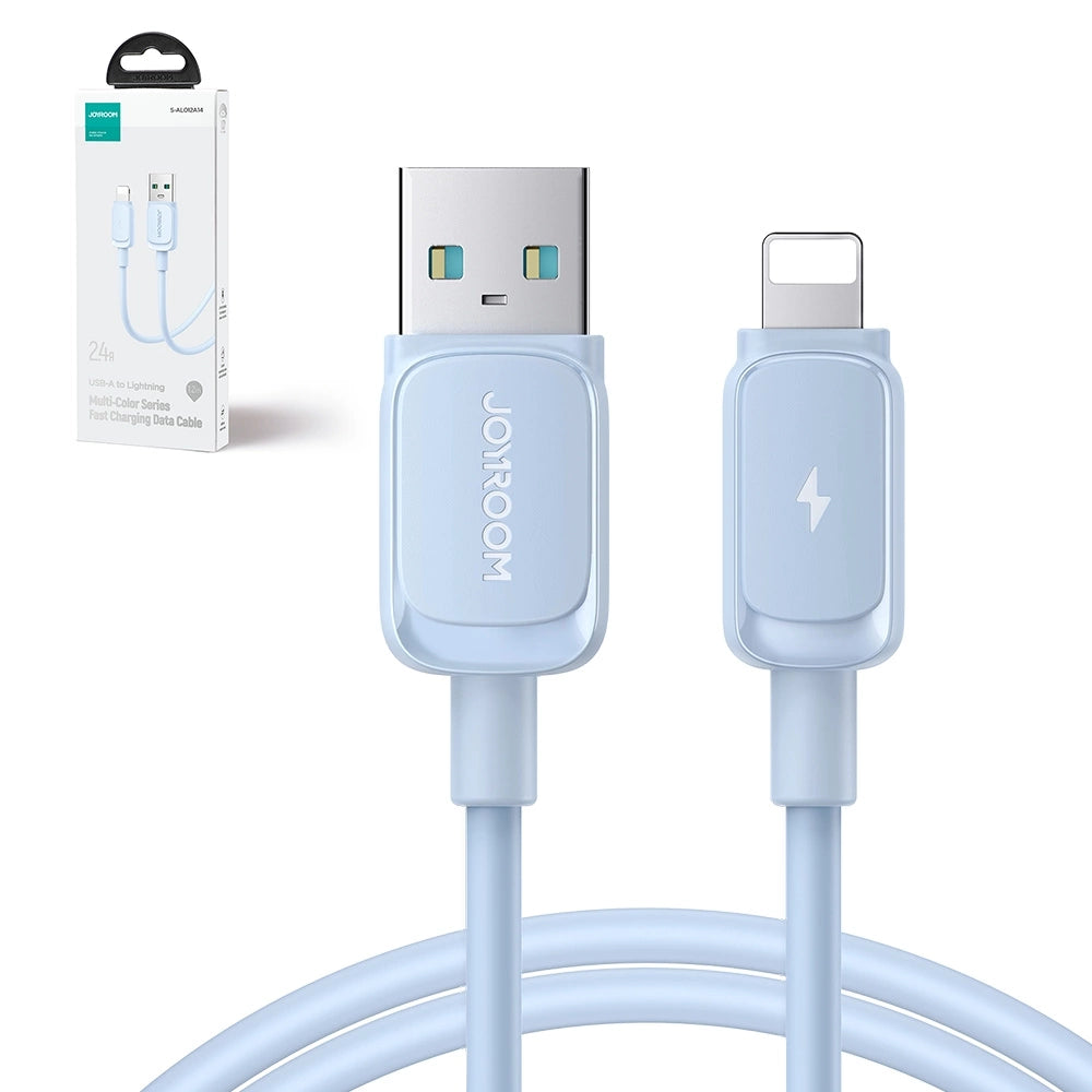 Joyroom Multi-Color Series A14 Lightning / USB-A 2.4A 1,2 m kabel - blå