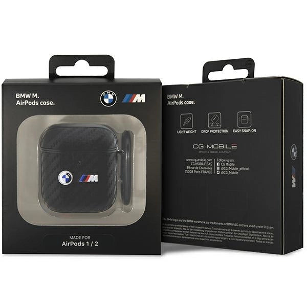 BMW BMA2WMPUCA2 AirPods 1/2 cover sort/sort Carbon Double Metal Logo