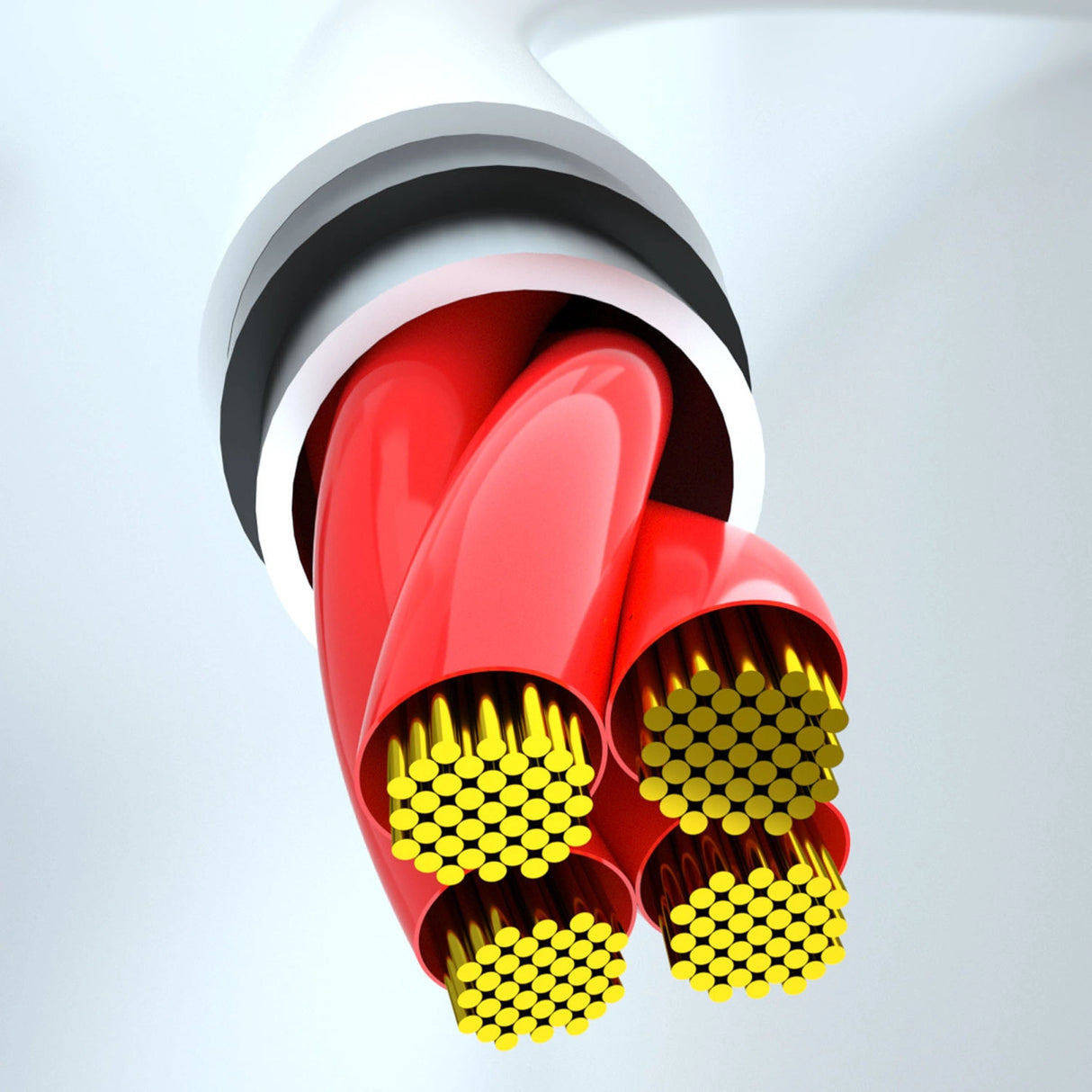 USB-kabel - USB C / micro USB / Lightning 480Mb/s 6A 1,2m - hvid