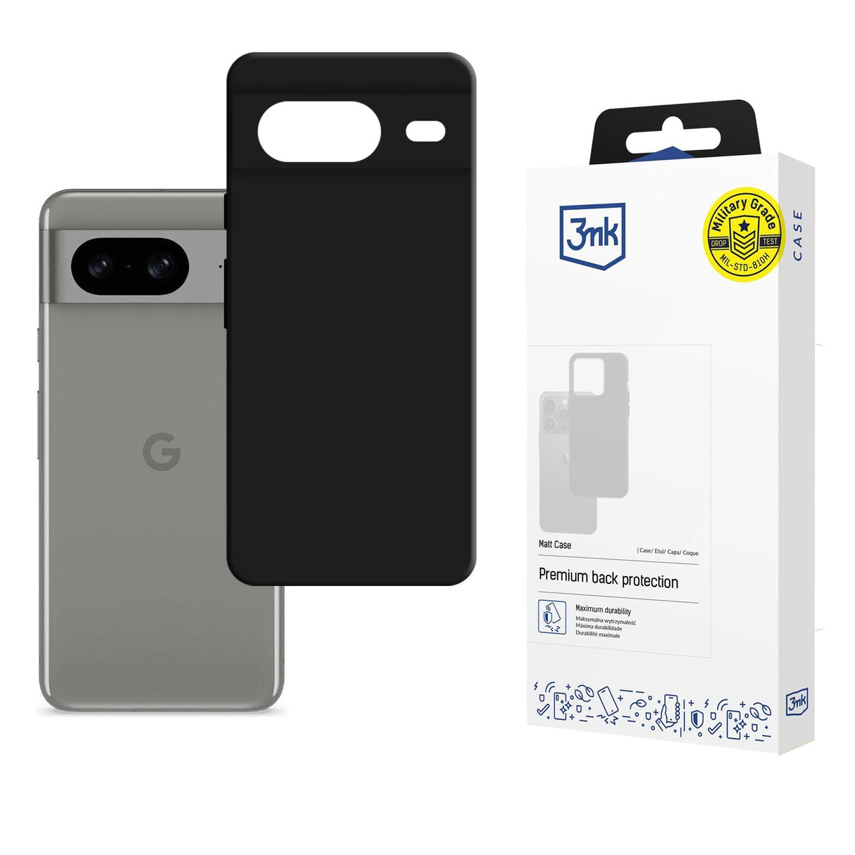 Google Pixel 8 5G - 3mk Matt Case sort