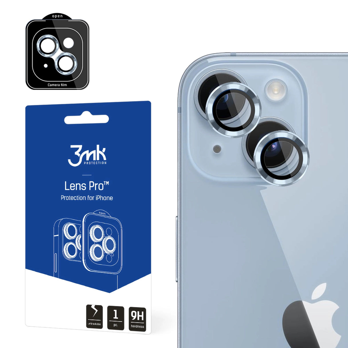 3mk Lens Protection Pro kamera cover til iPhone 14 Plus - blå