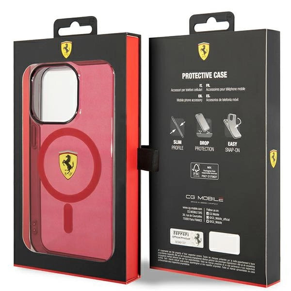 Ferrari FEHMP14LUKR iPhone 14 Pro 6.1" rød/rød hardcase Translucent Magsafe