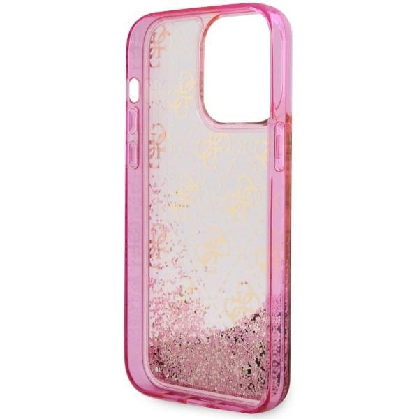 Guess GUHCP14LLC4PSGP iPhone 14 Pro 6.1" pink/pink hardcase Liquid Glitter 4G Transculent