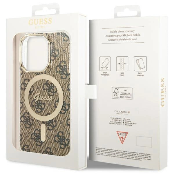 Guess GUHMP13LH4STW iPhone 13 Pro / 13 6,1" brun/brun hardcase 4G MagSafe