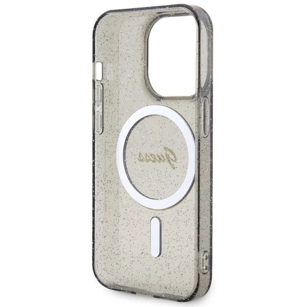 Guess GUHMP14LHCMCGK iPhone 14 Pro 6.1" sort/sort hardcase Glitter Gold MagSafe