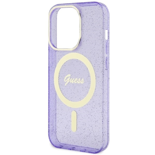 Guess GUHMP14LHCMCGU iPhone 14 Pro 6.1" lilla/lila hardcase Glitter Gold MagSafe