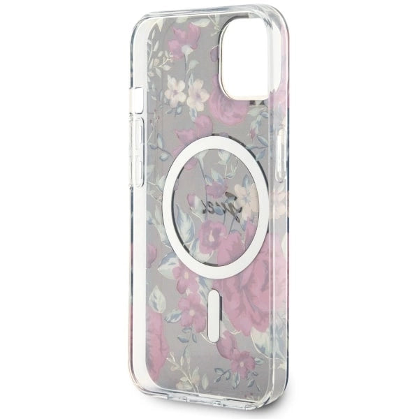 Guess GUHMP14MHCFWSA iPhone 14 Plus 6,7" grøn/khaki hårdkasse Flower MagSafe