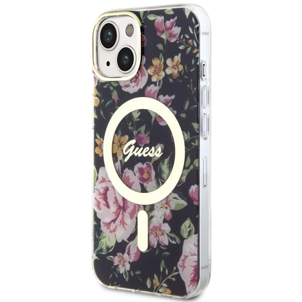 Guess GUHMP14MHCFWSK iPhone 14 Plus 6.7" sort/sort hardcase Flower MagSafe