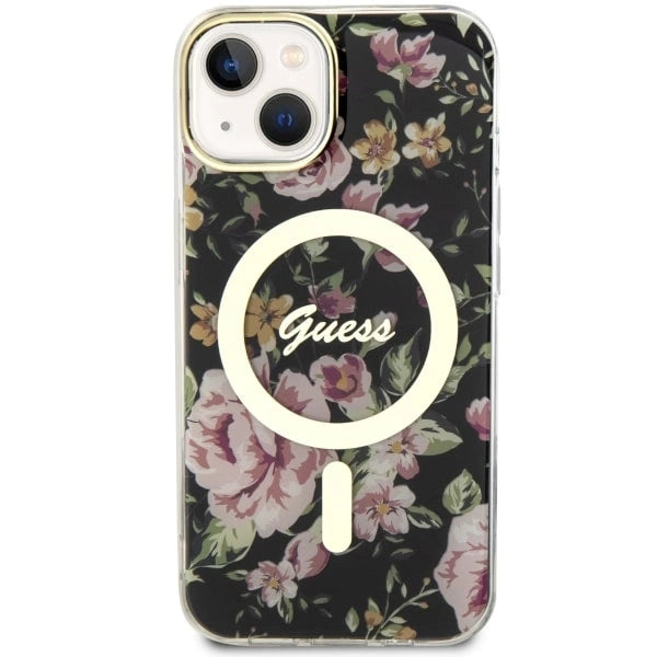 Guess GUHMP14MHCFWSK iPhone 14 Plus 6.7" sort/sort hardcase Flower MagSafe