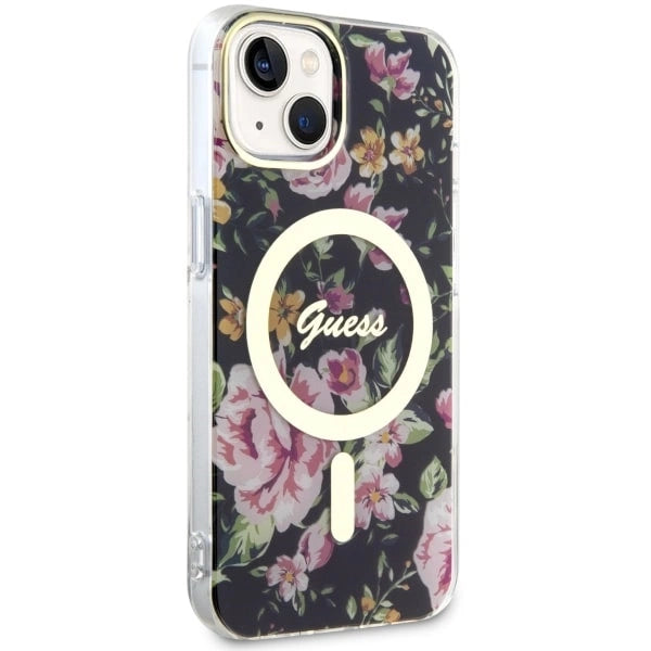 Guess GUHMP14MHCFWSK iPhone 14 Plus 6.7" sort/sort hardcase Flower MagSafe