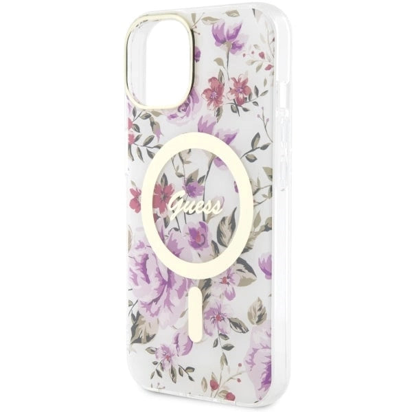 Guess GUHMP14MHCFWST iPhone 14 Plus 6,7" gennemsigtig hardcase Flower MagSafe