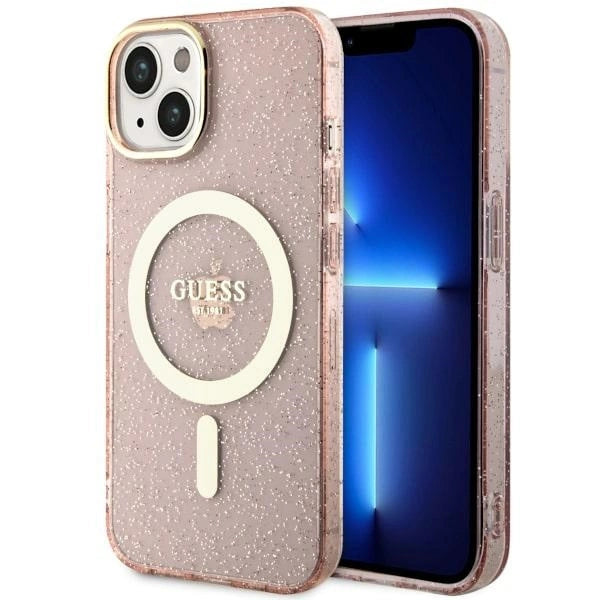Guess GUHMP14MHCMCGP iPhone 14 Plus 6,7" pink/pink hardcase Glitter Gold MagSafe