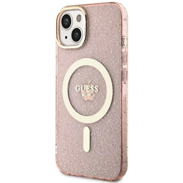 Guess GUHMP14MHCMCGP iPhone 14 Plus 6,7" pink/pink hardcase Glitter Gold MagSafe