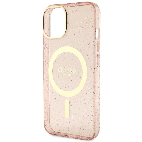 Guess GUHMP14MHCMCGP iPhone 14 Plus 6,7" pink/pink hardcase Glitter Gold MagSafe