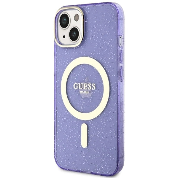 Guess GUHMP14MHCMCGU iPhone 14 Plus 6,7" lilla/lila hardcase Glitter Gold MagSafe