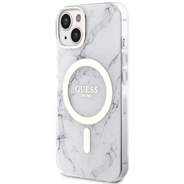 Guess GUHMP14MPCUMAH iPhone 14 Plus 6,7" hvid/hvid hardcase Marble MagSafe