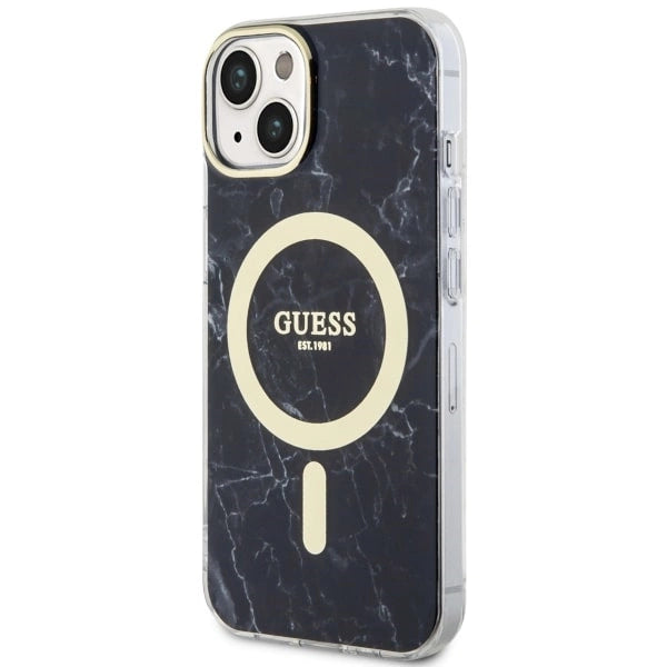 Guess GUHMP14SPCUMAK iPhone 14 6.1" sort/sort hardcase Marble MagSafe