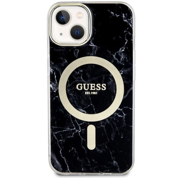 Guess GUHMP14SPCUMAK iPhone 14 6.1" sort/sort hardcase Marble MagSafe