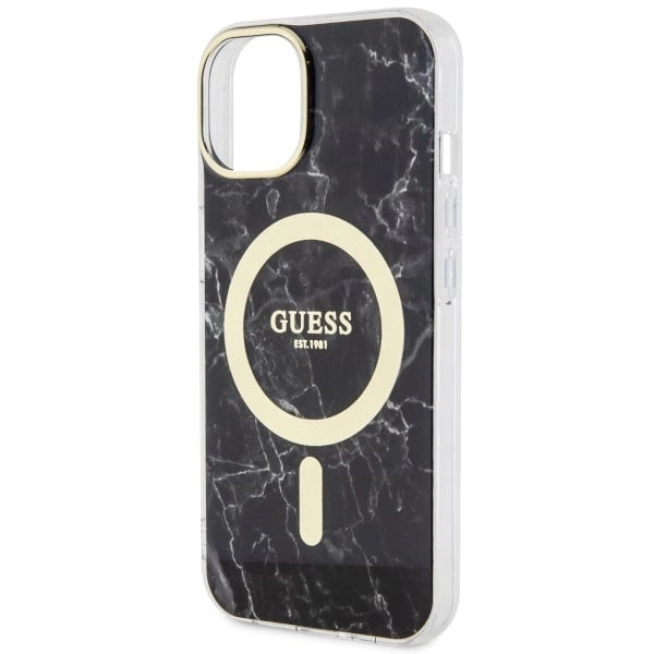 Guess GUHMP14SPCUMAK iPhone 14 6.1" sort/sort hardcase Marble MagSafe