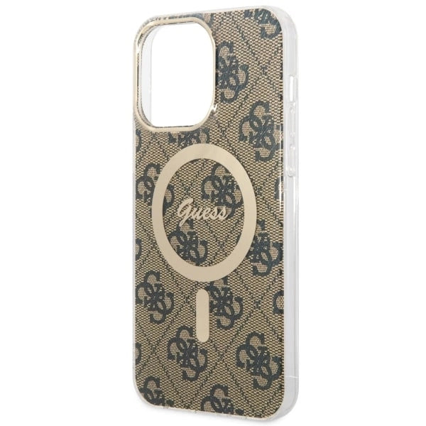 Guess GUHMP14XH4STW iPhone 14 Pro Max 6.7" brun/brun hardcase 4G MagSafe