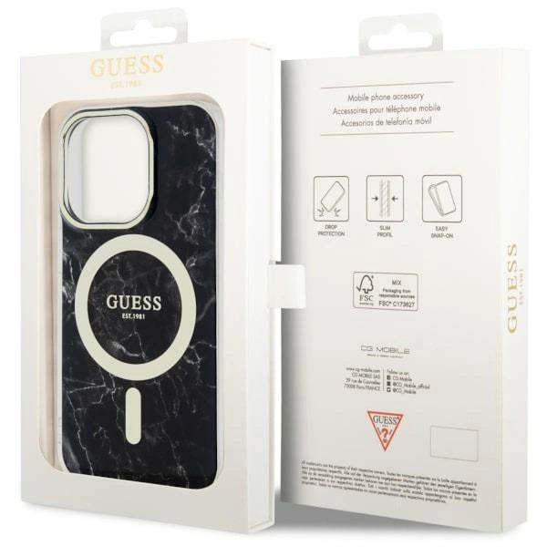 Guess GUHMP14XPCUMAK iPhone 14 Pro Max 6.7" sort/sort hardcase Marble MagSafe