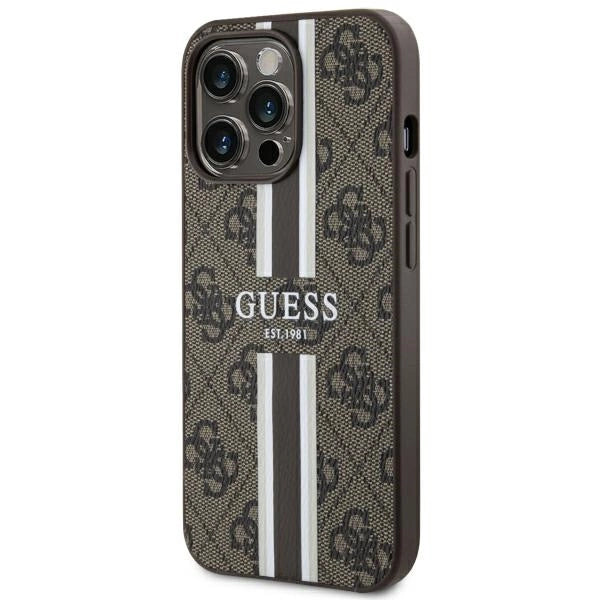 Guess GUHMP13LP4RPSW iPhone 13 Pro / 13 6.1" brun/brun hardcase 4G Printed Stripes MagSafe