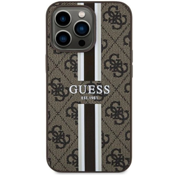 Guess GUHMP13LP4RPSW iPhone 13 Pro / 13 6.1" brun/brun hardcase 4G Printed Stripes MagSafe