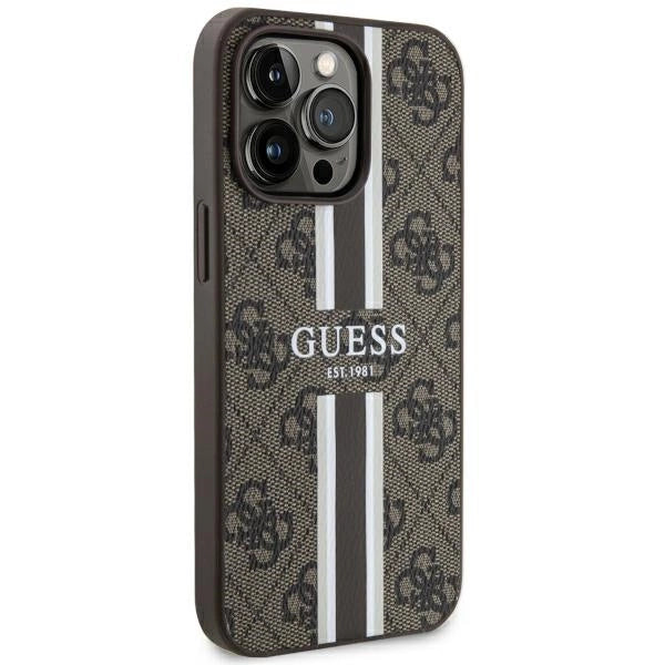 Guess GUHMP13LP4RPSW iPhone 13 Pro / 13 6.1" brun/brun hardcase 4G Printed Stripes MagSafe