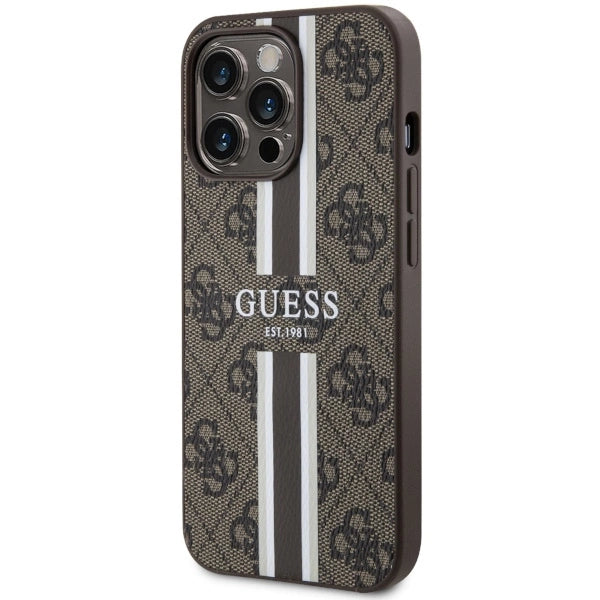 Guess GUHMP13XP4RPSW iPhone 13 Pro Max 6.7" brun/brun hardcase 4G Printed Stripes MagSafe