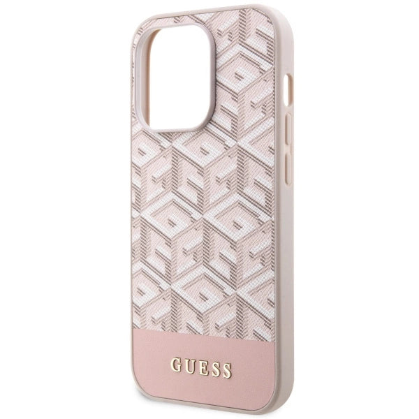 Guess GUHMP14LHGCFSEP iPhone 14 Pro 6.1" pink/pink hårdkasse GCube Stripes MagSafe