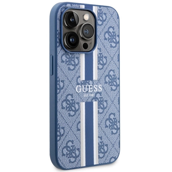 Guess GUHMP14LP4RPSB iPhone 14 Pro 6.1" blå/blå hardcase 4G Printed Stripes MagSafe