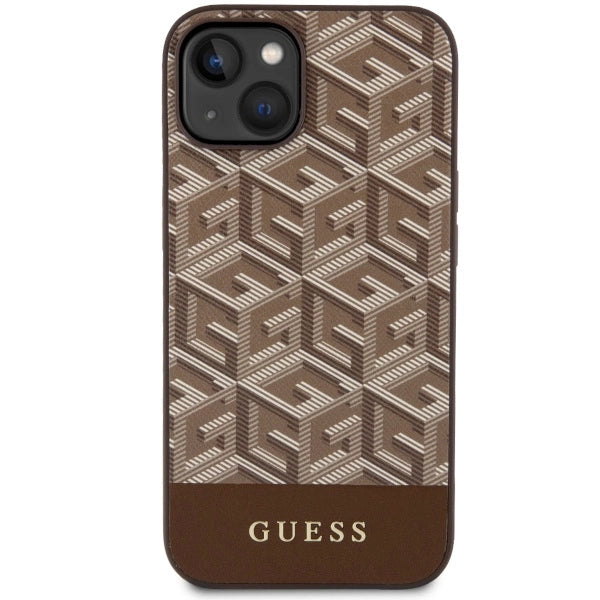 Guess GUHMP14MHGCFSEW iPhone 14 Plus 6.7" brun/brun hard case GCube Stripes MagSafe