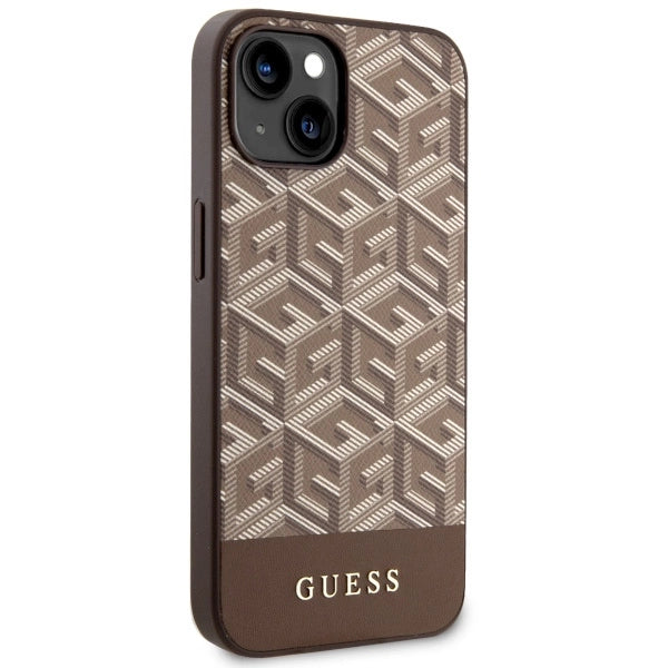 Guess GUHMP14MHGCFSEW iPhone 14 Plus 6.7" brun/brun hard case GCube Stripes MagSafe