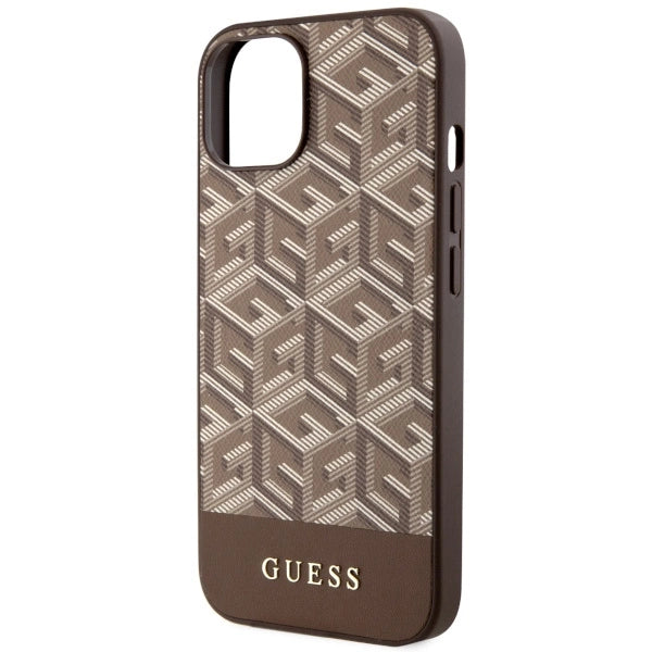 Guess GUHMP14MHGCFSEW iPhone 14 Plus 6.7" brun/brun hard case GCube Stripes MagSafe