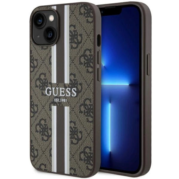Guess GUHMP14MP4RPSW iPhone 14 Plus 6.7" brun/brun hardcase 4G Printed Stripes MagSafe
