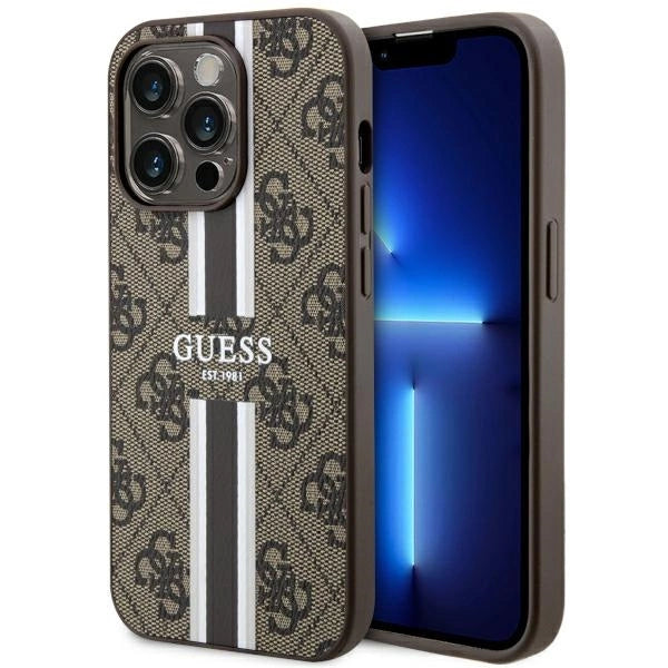 Guess GUHMP14XP4RPSW iPhone 14 Pro Max 6.7" brun/brun hardcase 4G Printed Stripes MagSafe