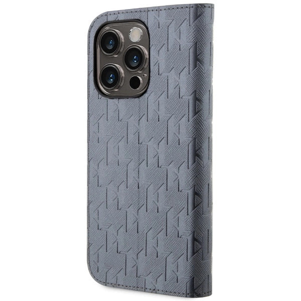Karl Lagerfeld KLBKP14LSAKLHPG iPhone 14 Pro 6.1" bookcase silver/silver Saffiano Monogram