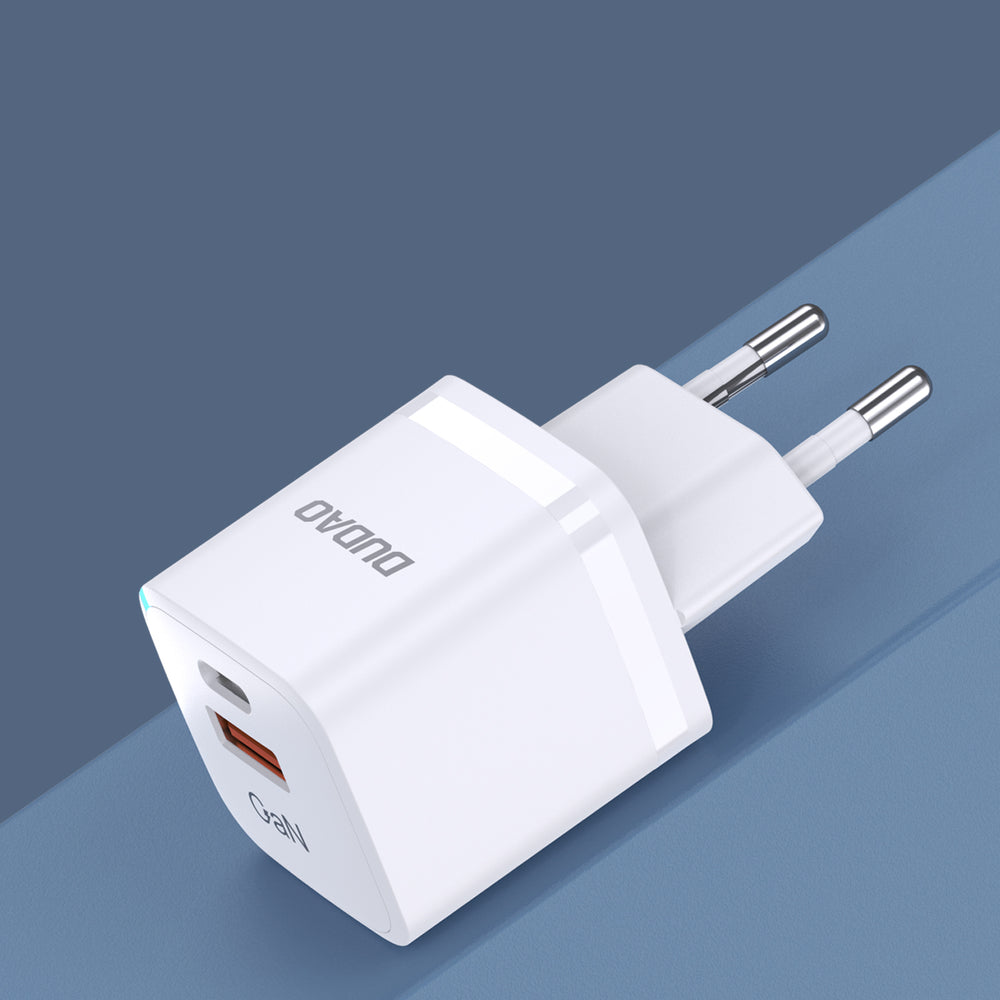 Vægladning GaN 33W PPS USB C/USB Dudao A13Pro - hvid