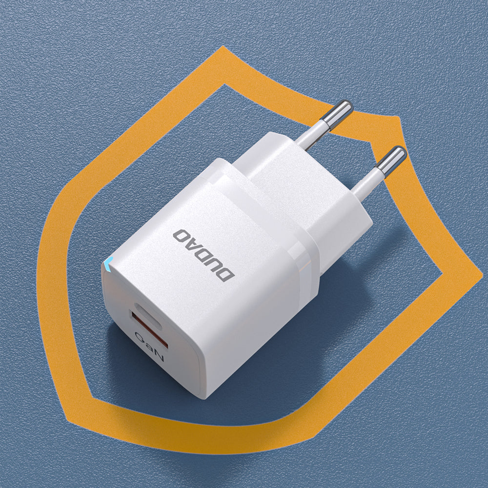 Vægladning GaN 33W PPS USB C/USB Dudao A13Pro - hvid