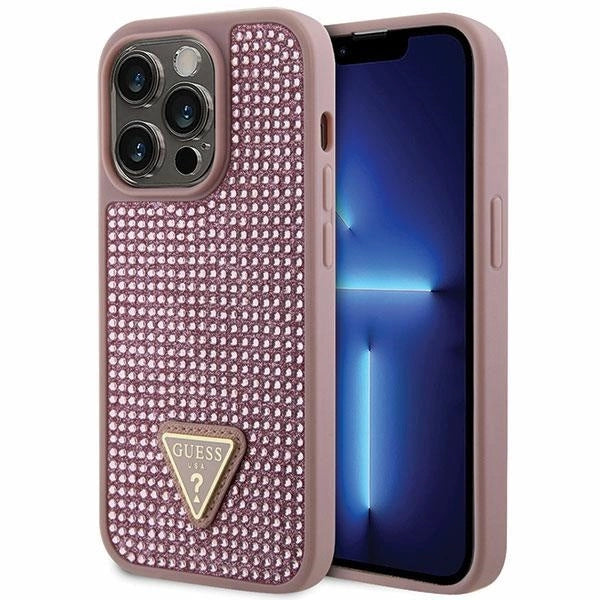 Guess GUHCP14LHDGTPP iPhone 14 Pro 6.1" pink/pink hårdkasse Rhinestone Triangle