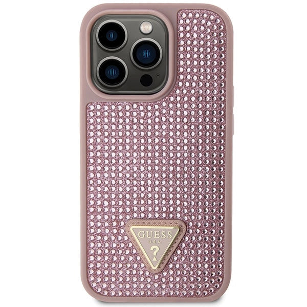Guess GUHCP14LHDGTPP iPhone 14 Pro 6.1" pink/pink hårdkasse Rhinestone Triangle