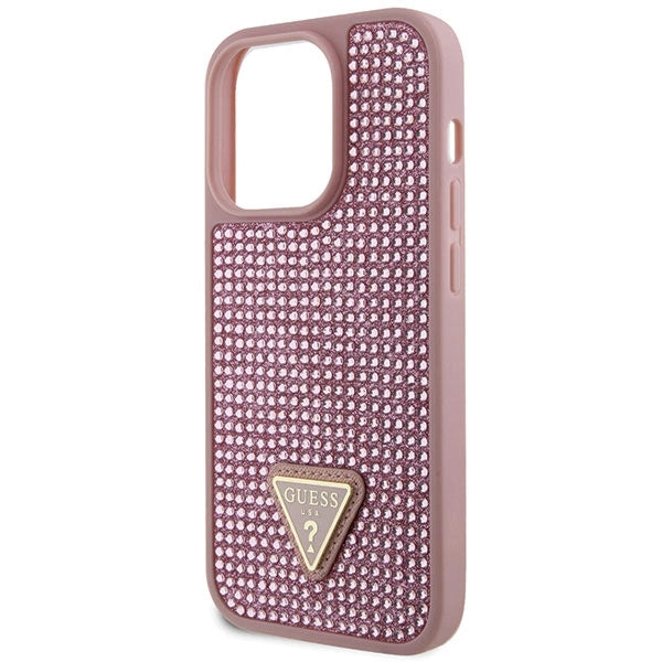 Guess GUHCP14LHDGTPP iPhone 14 Pro 6.1" pink/pink hårdkasse Rhinestone Triangle