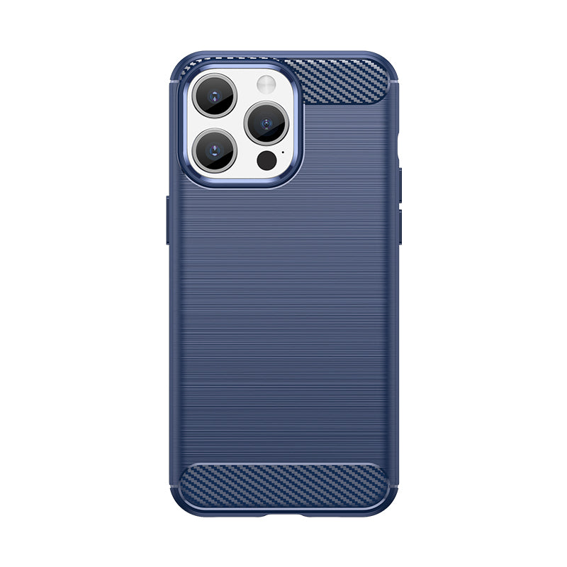 Fleksibelt carbonmønster til iPhone 15 Pro Carbon Case - blå