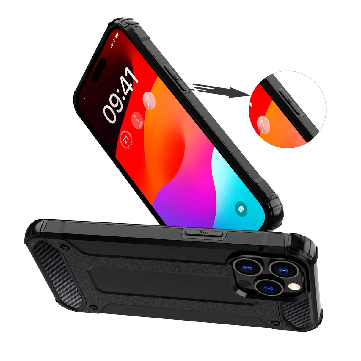 iPhone 15 Pro Max Hybrid Armor case - blå