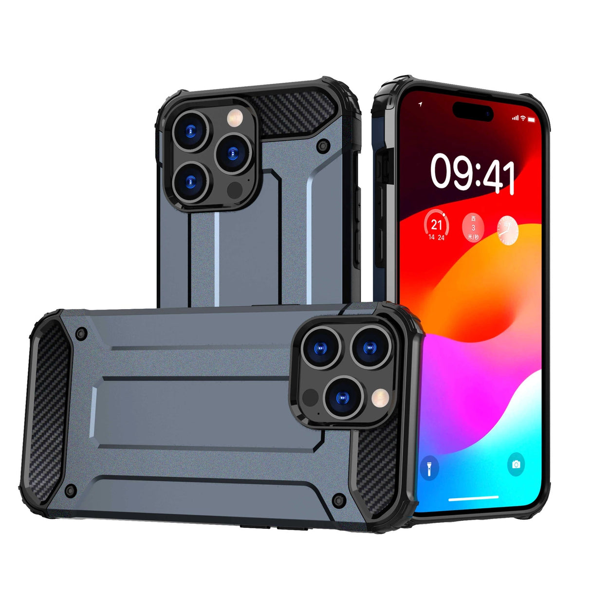 iPhone 15 Pro Hybrid Armor case - blå
