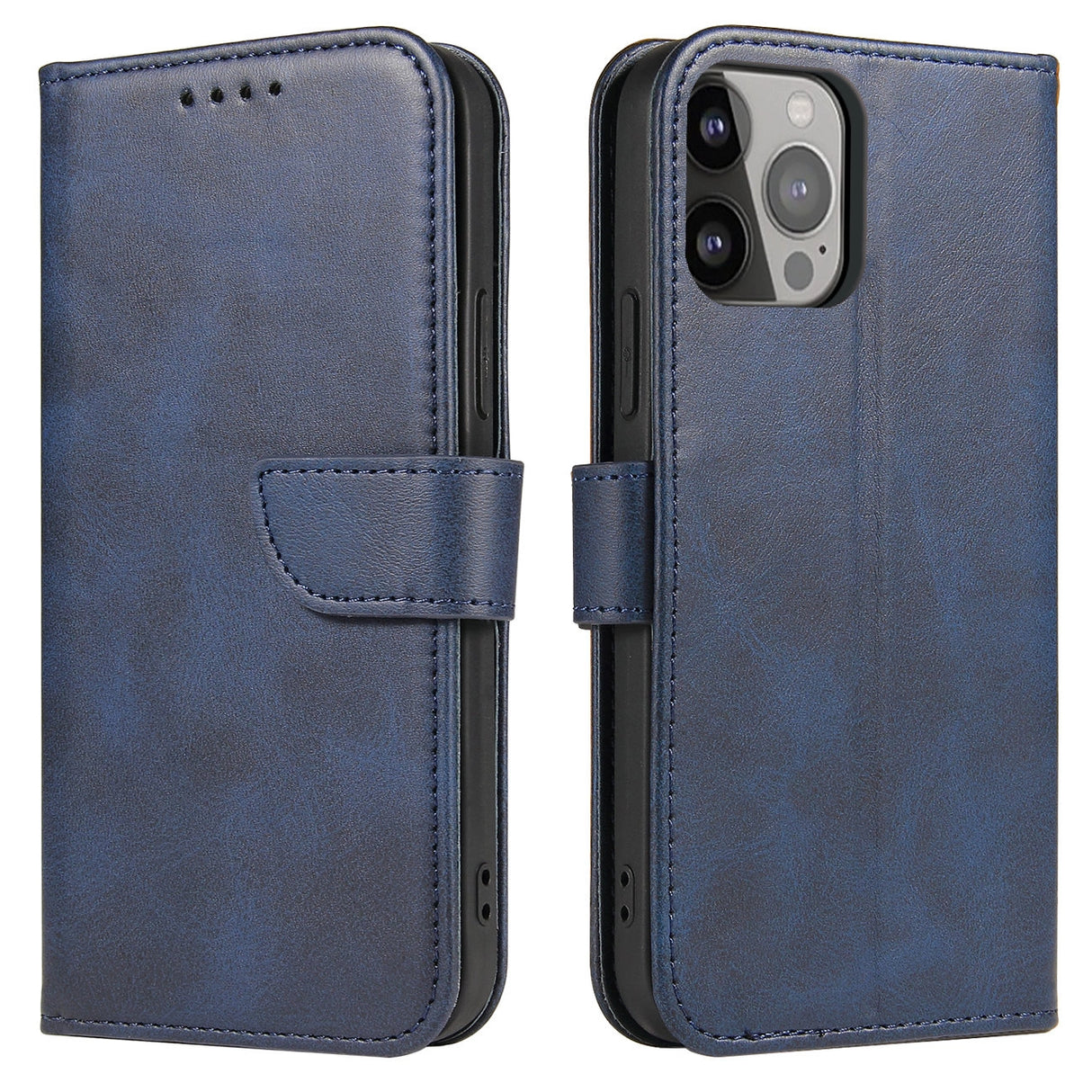 Flip Stand Wallet Case til iPhone 15 Pro Max Magnet Case - Blå
