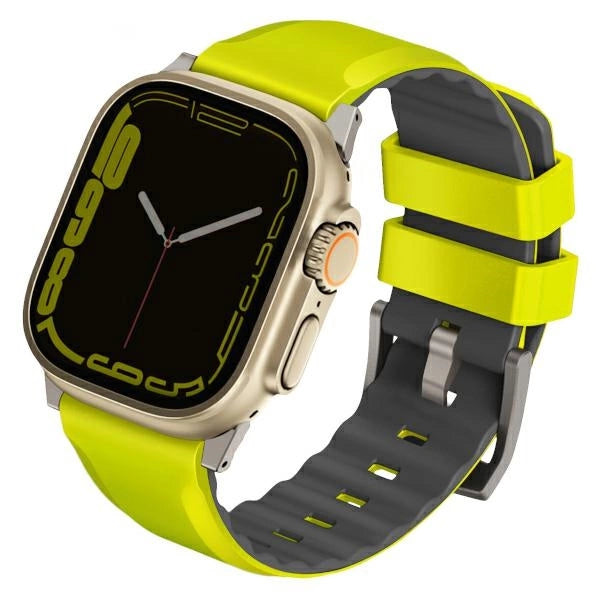 Uniq Linus Airosoft Silicone rem til Apple Watch 1/2/3/4/5/6/7/8/SE/SE2/Ultra 42/44/45/49 mm - kalk
